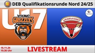 DEB U17 Young Grizzlys Wolfsburg vs ES Weisswasser 2425 [upl. by Nalani688]