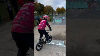 Dropping in  12 inch Cult mini BMX bike 😜 [upl. by Ynettirb998]