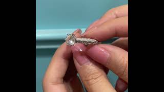 Fairy Feather Full Brick Round Moissanite Ring 15 Carat [upl. by Benjamen]