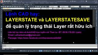 Lệnh CAD hay LAYERSTATE  LAYERSTATESAVE để quản lý trạng thái layer rất hữu ích [upl. by Gruber]