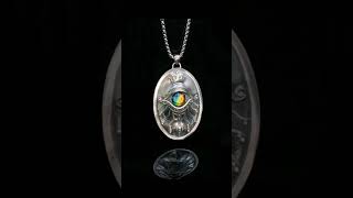 Gods Eye Colorful Stone S925 Silver Inlaid Pendant pendant Welcome to subscribe for consultation [upl. by Bannon]