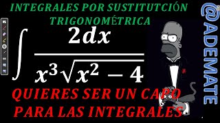 Integral por sustitución trigonométrica integral de 2x3sqrtx24 ejemplo 129 [upl. by Arianie780]