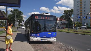 Poland Bydgoszcz bus 79 ride from Garbary to Rondo Kujawskie [upl. by Sulihpoeht]