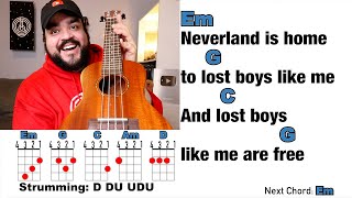 LOST BOY  Ruth B Ukulele Play Along with Chords and Lyrics [upl. by Baumann446]