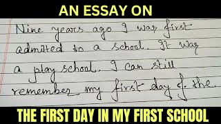 THE FIRST DAY IN MY FIRST SCHOOL ESSAY IN ENGLISH  the first day in my school paragraph in english [upl. by Kries]