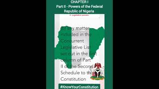 Nigieria Constitution  Chapter I Section 4 Legislative Powers [upl. by Anatnahs]