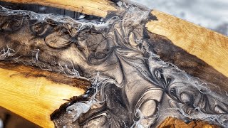 Epoxy Resin and Wood Fireplace Mantel Shorts  DIY [upl. by Ayekehs24]