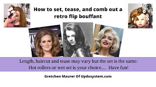 Flipped ends Retro flip bouffant flip hairstyle tutorial [upl. by Norha102]