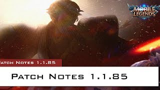 Mobile Legends Patch Notes 1185 [upl. by Avivah]