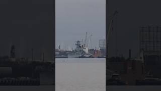 Battleship New Jersey leaving the Paulsboro Marine Terminal [upl. by Mure]