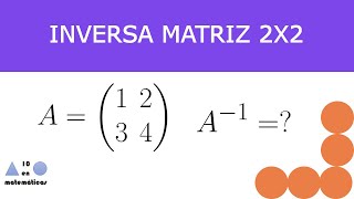 Inversa de una matriz 2x2 por determinantes Método del adjunto [upl. by Suoiluj]