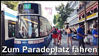 Tramfahrt vom HBBahnhofstrasse zum Paradeplatz Zürich [upl. by Noitsirhc]