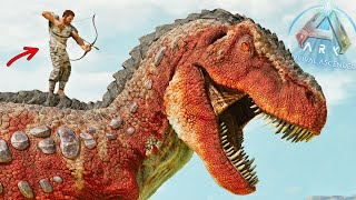 CAZO AL REY NUEVO ARK ASCENDED Y MI PRIMER DINOSAURIO TIRANOSAURIO REX juego dinosaurios mejorado [upl. by Daffie]