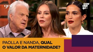 Paolla Oliveira e Nanda Costa falam sobre a escolha de ser mãe  Conversa com Bial  GNT [upl. by Kinnon975]