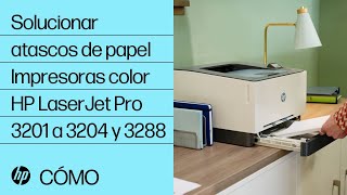 Cómo solucionar atascos de papel  Impresoras color HP LaserJet Pro 3201 a 3204 y 3288  HP Support [upl. by Onitnelav]