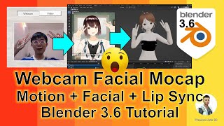 Webcam Facial Mocap  Lip Sync  Facial  Motion  Blender 36  Webcam Motion Capture  Tutorial [upl. by Dennis]