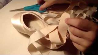 How to Sew and Tie Ballet Pointe Shoes [upl. by Ornie]