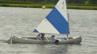 Canoe Sailing  My First Sail in Grumman Open Sailing Canoe [upl. by Scholz]