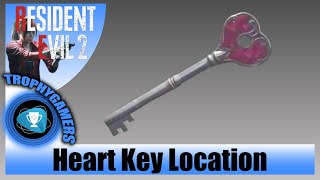 Resident Evil 2 Remake – How and Where to find the Heart Key Location [upl. by Yenterb]