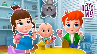 Three Little Pigs 🐷  Nursery Rhymes for Kids  Hello Tiny  Animaj Kids [upl. by Eidnam]