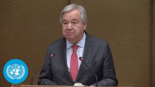 Disarmament Conference Address by UN Chief at HighLevel Segment  United Nations [upl. by Ramyar342]