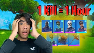 1 Kill  Kid plays 1 Hour on my Rare Fortnite Account [upl. by Ecnerual]