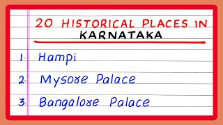 HISTORICAL PLACES OF KARNATAKA  5  FIVE  10  20 HISTORICAL PLACES OF KARNATAKA [upl. by Nekciv442]