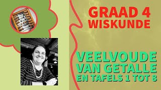 Graad 4 Wiskunde  VEELVOUDE van Getalle en TAFELS 1 tot 8 [upl. by Nezah]