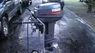 2001 Yamaha 25hp ShortShaft 2 Stroke Outboard Motor Tiller [upl. by Atikram]