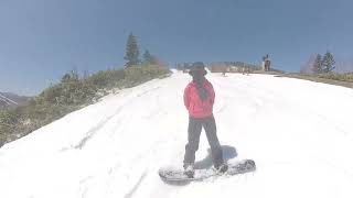 Snowboard GW突入の焼額山２ゴンと１ゴンからの絶景サイコー in 20240428 [upl. by Luba406]