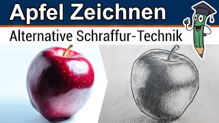 APFEL ZEICHNEN 🍎 Stillleben Übung mit alternativer SchraffurTechnik [upl. by Jolee]