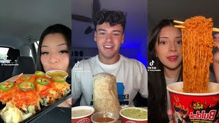 1 hour tiktok mukbang compilation part100 sushiramenburrito and more [upl. by Rentsch]