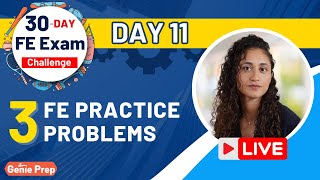 30Day FE Exam Challenge Day 11  Solving 3 FE Practice Problems [upl. by Eidob144]