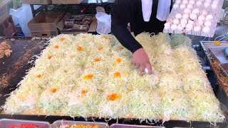 japanese street food  okonomiyaki [upl. by Notnek]