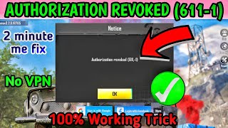 BGMI LOGIN PROBLEM  AUTHORIZATION REVOKED 611  BGMI FACEBOOK LOGIN PROBLEM  PUBG LOGIN PROBLEM [upl. by Mannos]