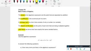 Chapter P2  Basic Rules of Algebra [upl. by Llerret]