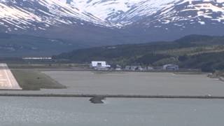 Plane Landing Akureyri Airport Iceland 00073 [upl. by Ohcirej]