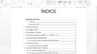 Como hacer un índice automático para tesis monográficas y proyectos en word [upl. by Netsruk]