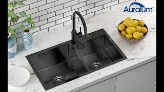 Auralum Stainless Steel Double Bowl Kitchen Sink Installation Video [upl. by Modla]