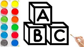 ABC Cubes Drawing For Kids  How To Draw For Kids and Toddlers [upl. by Kenton]