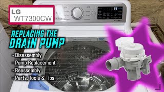 Noisy Drain Pump How To Replace Drain Pump LG Top Load Washer LG WT7300CW [upl. by Greenberg942]