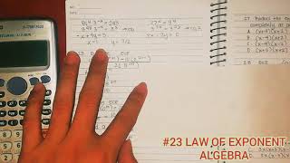 23 LAW OF EXPONENT ALGEBRA [upl. by Essirahc]