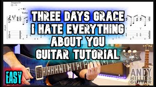 Three Days Grace  I Hate Everything About You Guitar Tutorial [upl. by Anehta]