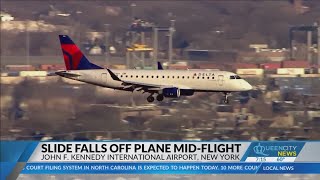 Slide falls off Delta plane midflight [upl. by Ahsinhoj568]