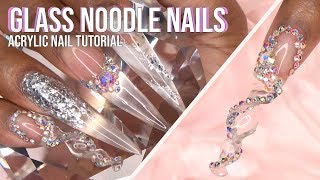 Acrylic Nails Tutorial  Encapsulated Glass Nails  Noodle Nail  Clear Nails  with Nail Forms [upl. by Hachmann]