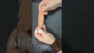 How to make a leather feather 🪶 leatherwork maker diycrafts howtomake [upl. by Eilyah]