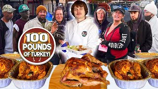 Cooking 100 Pounds Of Turkey For The Homeless [upl. by Eustacia66]