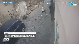 Catania incastrato dalle telecamere di videosorveglianza 36enne rapinatore condotto in carcere [upl. by Lewes767]