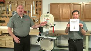 How to Adjust the Tension Rod on a G0555 Series Bandsaw [upl. by Ahsiekit]