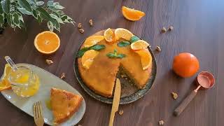 Whole Orange Vegan Cake Orange Cake With Orange Glaze Vegan Orange Cake Recipe [upl. by Kolk]